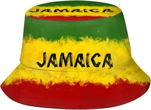 Jamaica Flag Fashion Retro Bucket Hat for Men Women Fisherman Hat Outdoor Summer Travel Hiking Caps