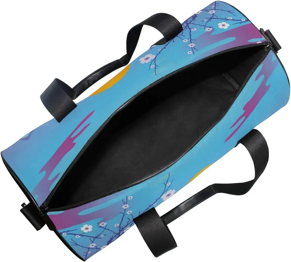 Japanese Cherry Blossom With Mount Fuji Sports Gym Bag for Women and Men Travel Duffel Bag