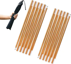JEELAD Tent Pole Aluminium Rod Replacement Tent Pole Supporting Rod Awning Poles Kit for Outdoor Camping Hiking (13.25 ft, A - Gold)