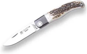 Joker Koala 125l sport Folding knife, 3.14-inch MOVA steel blade, olive wood or stag horn handle and serrated back of the blade, fishing, hunting, camping and hiking tool (Stag Horn)