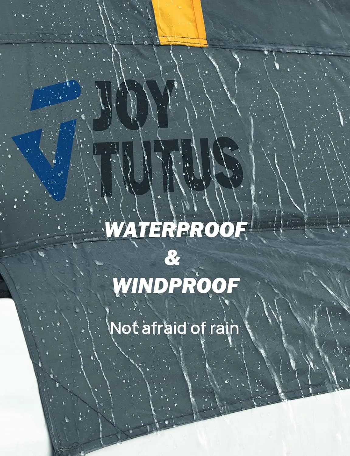 JOYTUTUS Pickup Truck Tent 5ft 2.0, Waterproof PU2000mm Double Layer for 2 Person, Portable Truck Bed Tent with Rainfly - Orange, Aluminum Pole