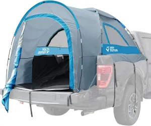JOYTUTUS Truck Tent with Rainfly 5.5Ft-6Ft, Straight Spacious Truck Bed Tent with Sky View Mesh, Waterproof PU2000mm Double Layer for 2 Person, Gray Blue