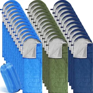 Junkin 36 Pcs Camping Sleeping Bags Bulk for Adults Homeless 4 Seasons Warm Cold Weather Camping Gear Equipment Waterproof Lightweight with Compression Bag for Backpacking Hiking