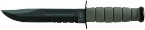 Ka-Bar 5012CP, US Military Fighting/Utility Knife, Serrated Edge, Hard Sheath, Foliage Green, Clam Pack