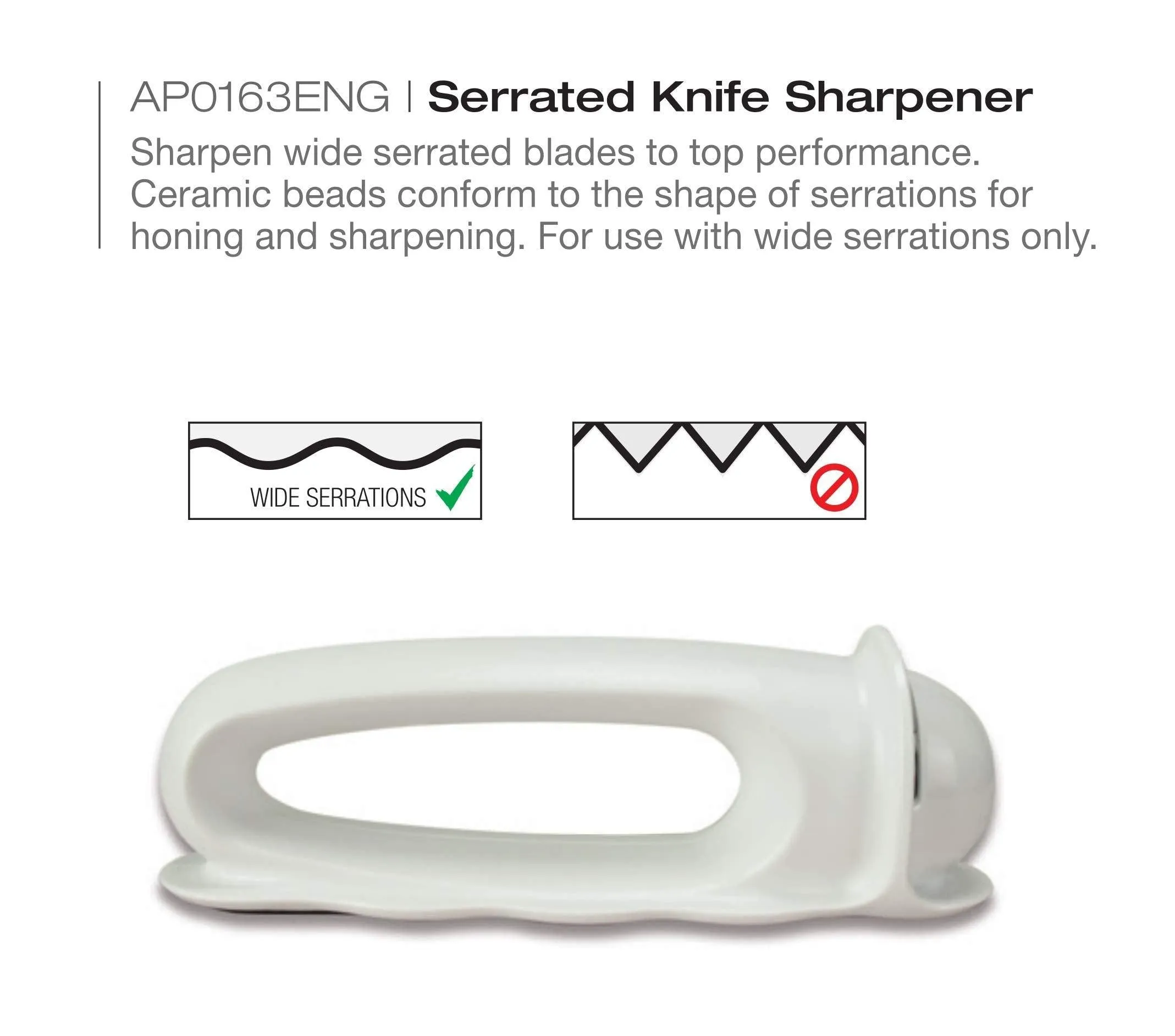 Kai AP0163ENG Serrated Knife Sharpener, White
