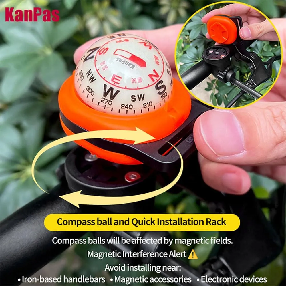 KanPas CAB-30L Luminous Detachable Compass Ball for Bicycle Motorcycle and Hiking