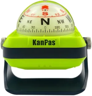 KanPas V-39-L Dashboard Ball Compass for Car with Double Dials Luminous Capsule Adjustable Holder
