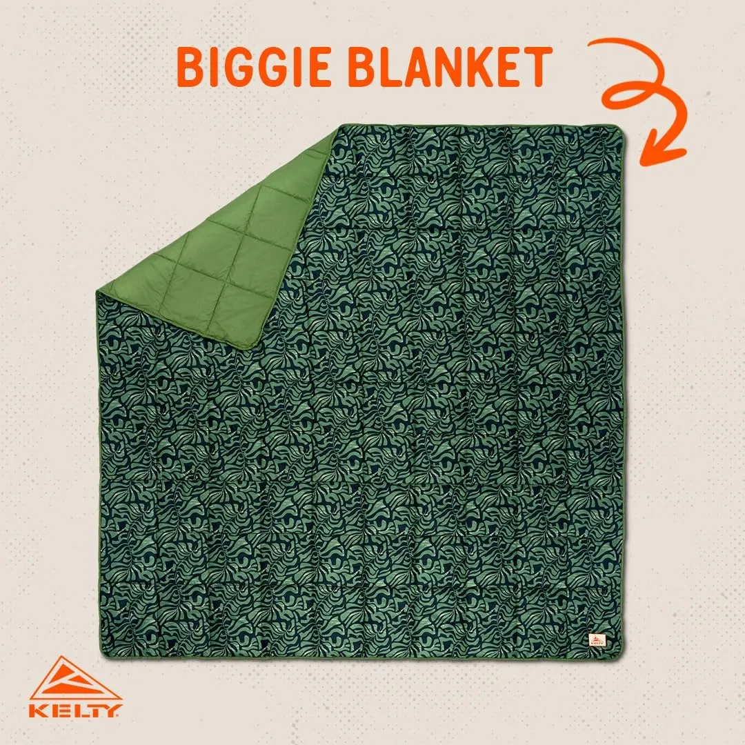 Kelty Biggie Blanket, 2 Person Large Insulated Camping Indoor Outdoor Travel Blanket and Ground Picnic Covering, Updated for 2022