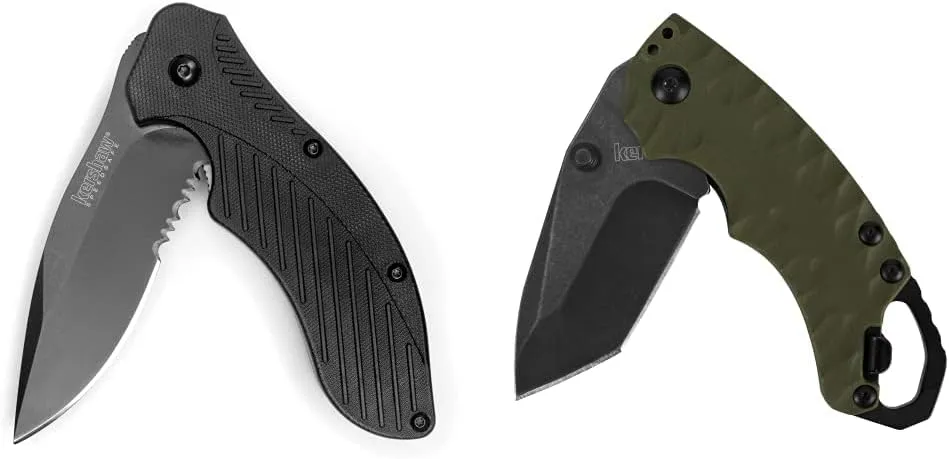 Kershaw Clash Pocket Knife, Black Serrated (1605CKTST); 3.1” Stainless Steel Blade with Black-Oxide Coating; Glass-Filled Nylon Handle with SpeedSafe Opening and Reversible Pocketclip; 4.3oz
