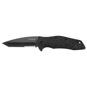 Kershaw Kuro Tanto Black Serrated Knife - 1835TBLKST