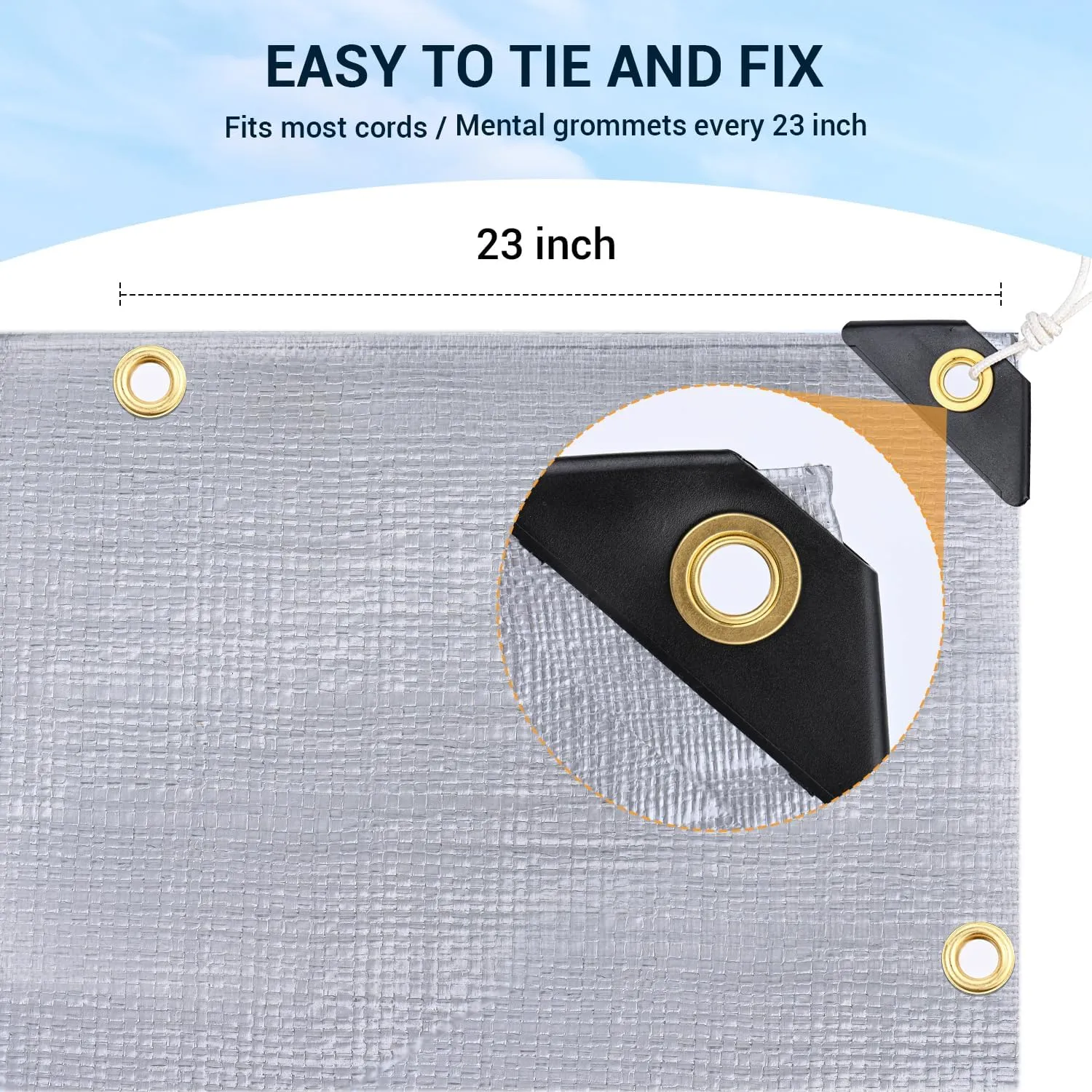 Keten Tarps Heavy Duty Waterproof 10X12 Feet, Extra Thick 16 Mil, Tear & Fade Resistant, 100% UV Blocking, Outdoor Tarp with Reinforced Grommets for Roof, Camping, Patio, Pool, Boat(Silver/Black)
