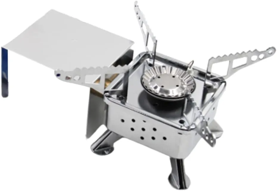 KICHOUSE Stainless Steel Mini Camping Stove -efficient Gas Cooker Compact Foldable Design Ideal for