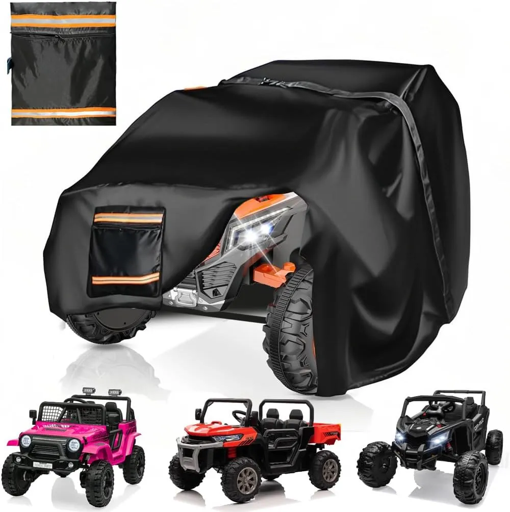 Kids Ride on Toys Car Power Wheels Cover,Outdoor Waterproof Rain all Weather Trailer Wagon Jeep Tractor Cover Bag Storage,ATV SUV UTV Tarp,Universal Fit