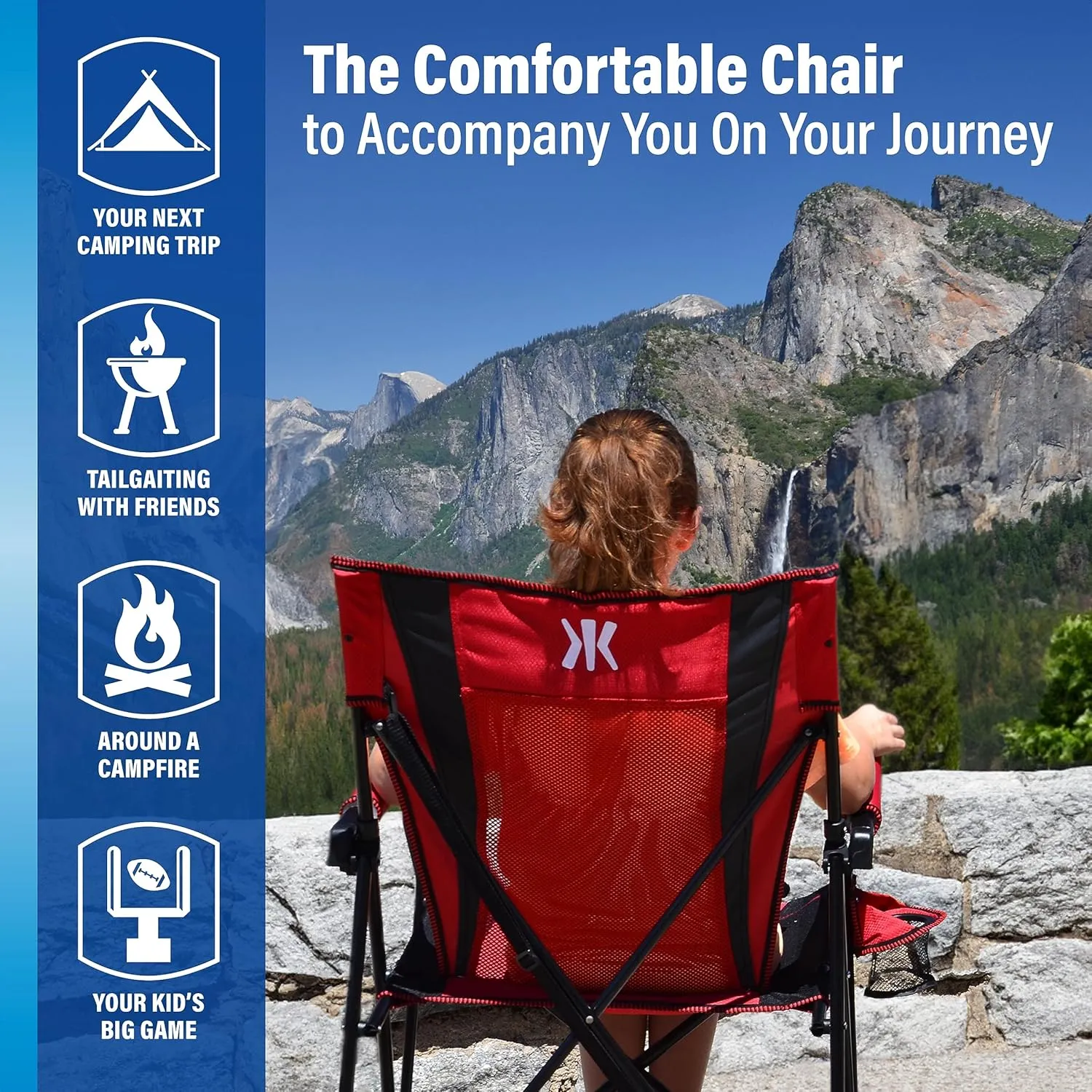 Kijaro Dual Lock Portable Camping Chairs - Enjoy the Outdoors with a Versatile Folding Chair, Sports Chair, Outdoor Chair & Lawn Chair - Dual Lock Feature Locks Position – Victoria Desert Orange