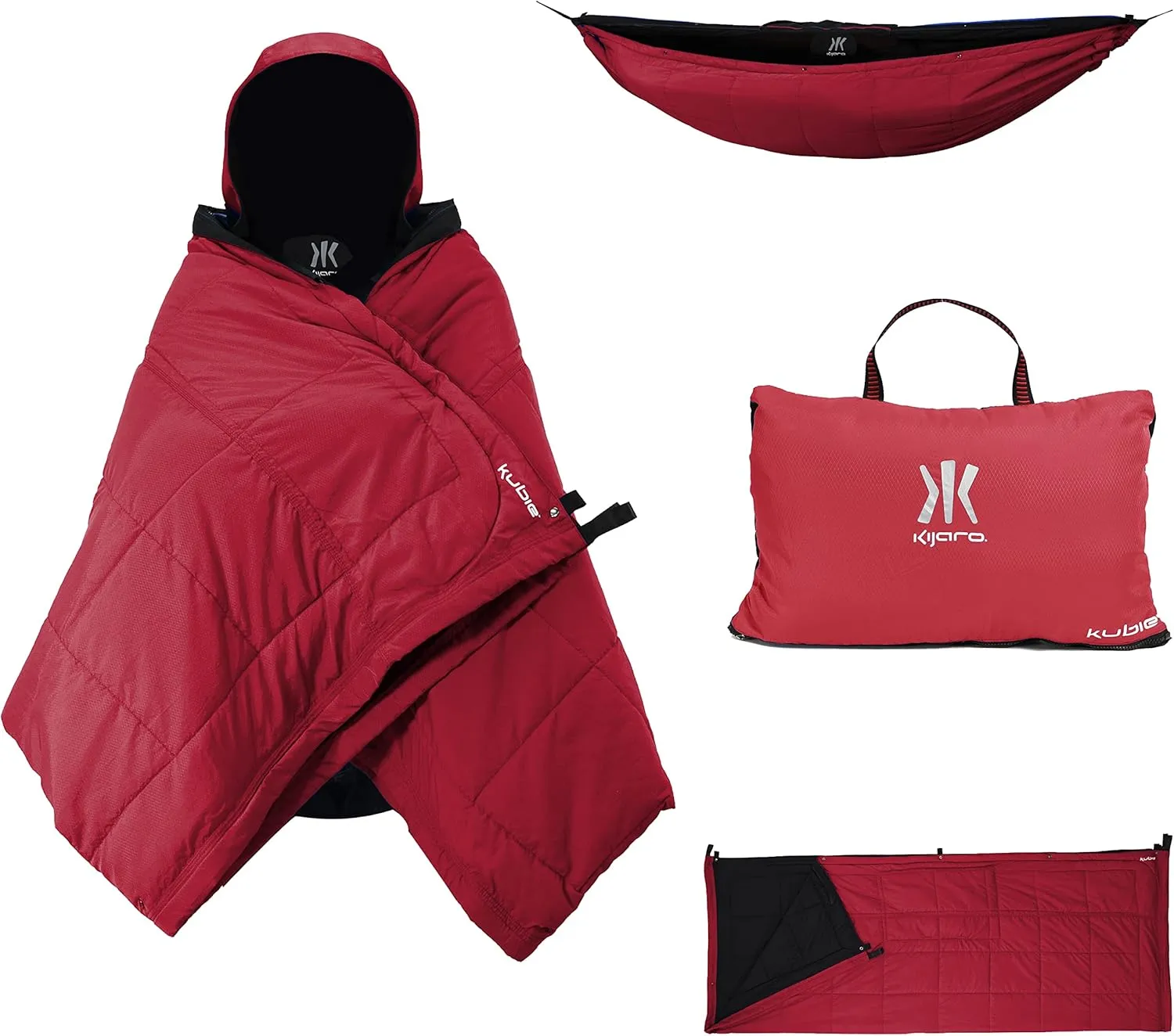 Kijaro Kubie 10-in-1 Versatile Portable Hammock, Poncho, Blanket, Sleeping Bag, Hammock Underquilt & More - Multi Use Outdoor Gear for Camping, Travel & Sports Games