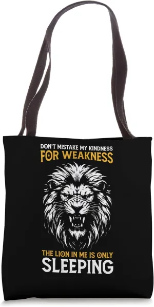Kindness For Weakness: The Sleeping Lion Strength Tote Bag