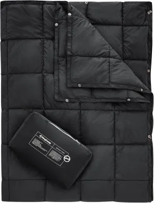 KingCamp Camping Blanket Lightweight, Multifunctional Warm Puffy Outdoor Blanket with Snap Button, Water Repellent, Packable, for Travel, Airplane, Hiking, Picnic