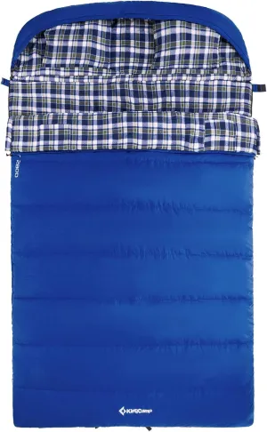 KingCamp Camping Sleeping Bags, 3 Season Cotton Flannel Lining Double Layer Sleeping Bag Waterproof Lightweight Backpacking Hiking Outdoors with Pillow and Carry Bag