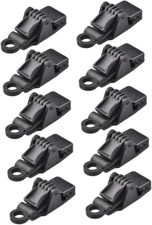 Kisangel 10 Pack Waterproof Tarp Clips Heavy Duty Camping Tent Press Lock Grips for Rv Canopy