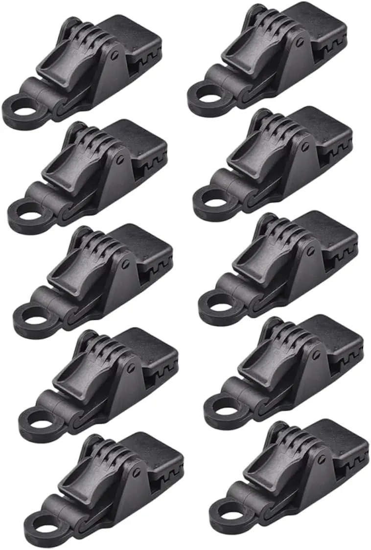 Kisangel 10 Pack Waterproof Tarp Clips Heavy Duty Camping Tent Press Lock Grips for Rv Canopy