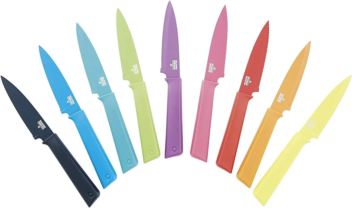 Kuhn Rikon Colori  Serrated Paring Knife, 4", Yellow