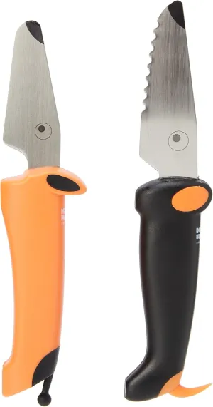 Kuhn Rikon KinderKitchen Children’s Knife, Set of 2 - With Straight and Serrated Blade, Orange & Black