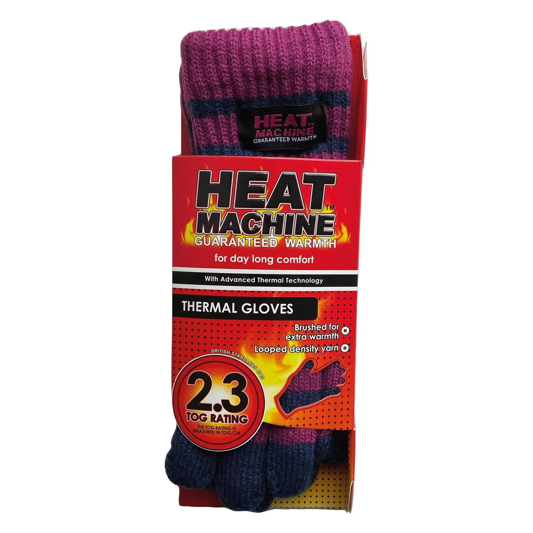 Ladies striped thermal insulated gloves (assorted colours) 3066