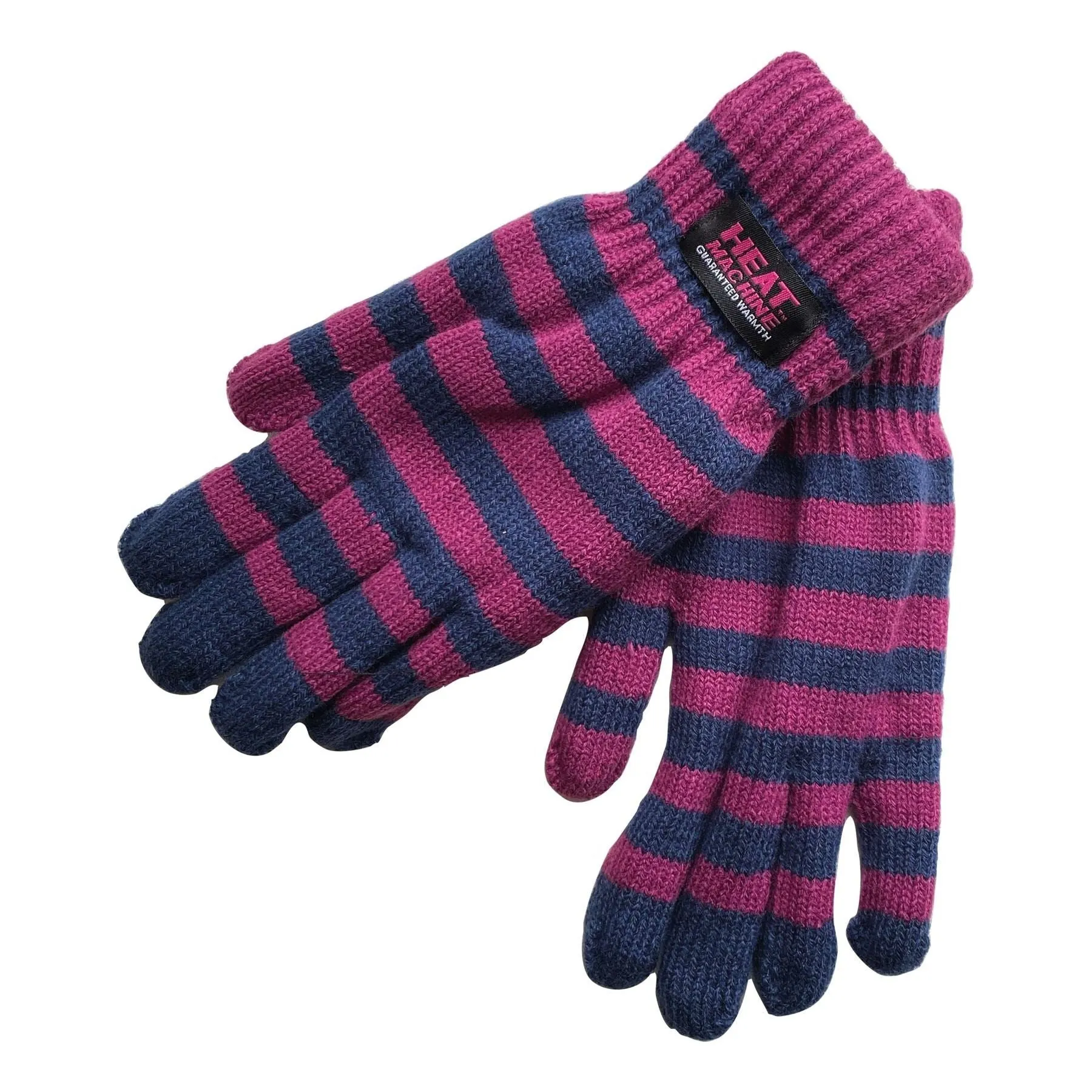 Ladies striped thermal insulated gloves (assorted colours) 3066