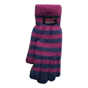 Ladies striped thermal insulated gloves (assorted colours) 3066