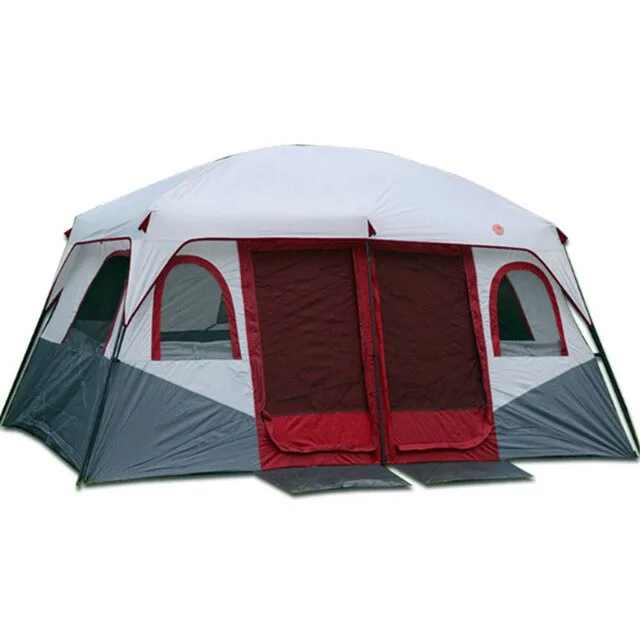Large Climbing Two Tents Arrival Camping 2018 New Bedrooms Layer Tents Double Waterproof Quick shipping 10-12 Quick resolution  Person Tent Automatic Outdoor
