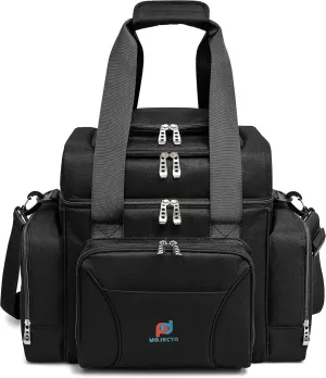 Large Cooler Bag (15x12.5x9 in). Two Insulated Compartment, Heavy Duty Fabric, Thick Insulation, Reinforced Stiches, Multiple Pockets, Durable Zipper.
