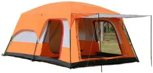 Large Family Camping Tent - 4-12 Person 2 Rooms   Living Room, 6000MM Waterproof, Double-Layer Design with Rainfly, Portable for Outdoor/Hiking/Festival (430×305×210cm)
