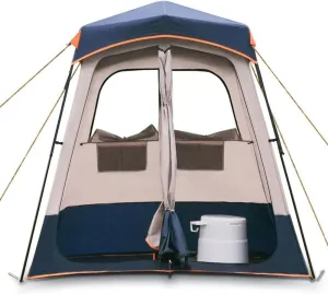 Large Outdoor Privacy Shower Tent with 2 Rooms Portable Pop Up Dressing Changing Room for Toilet Camping Hiking Beach Bathroom