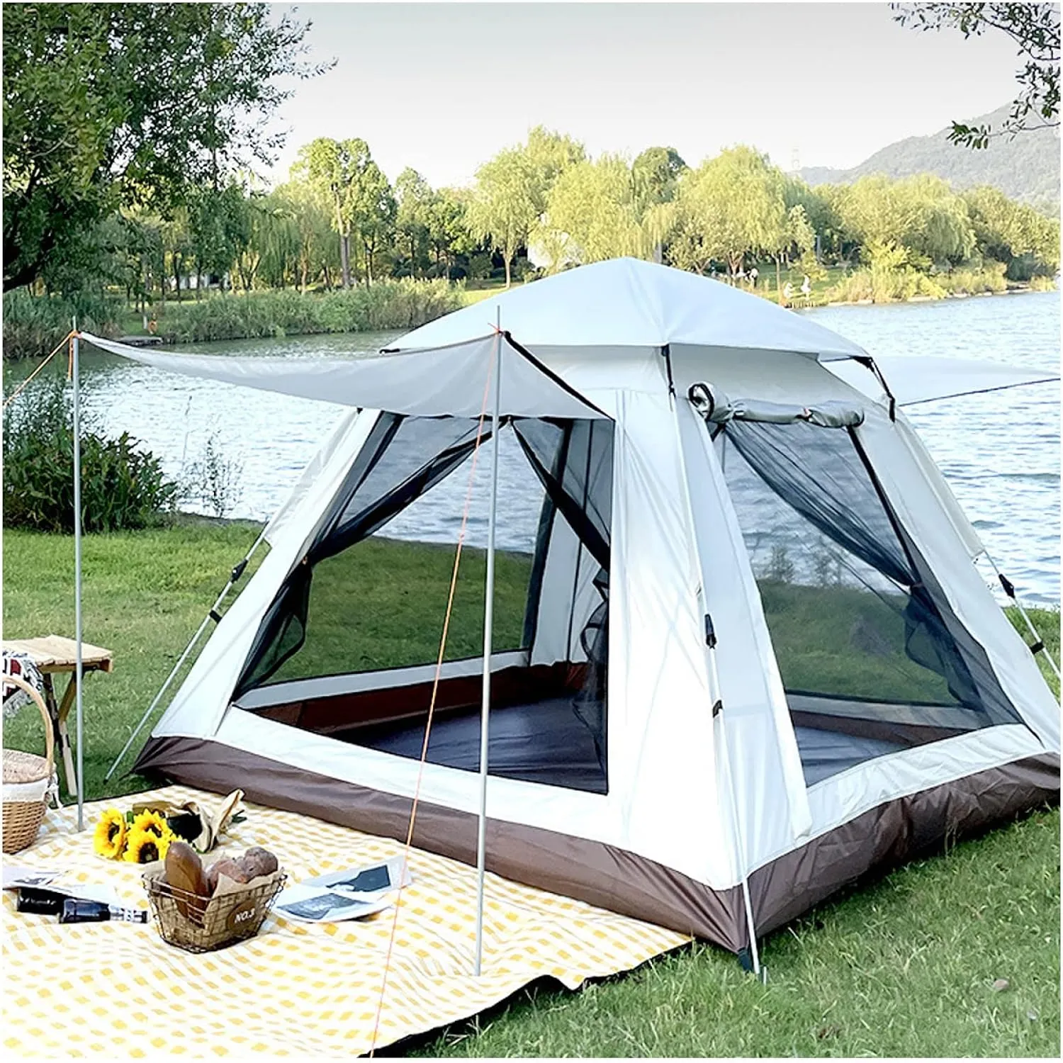 Large Tents for Camping for Family 4 Man Spacious Easy Tents to Put Up Light and Practical Instant Dome Tent for Hiking Camping