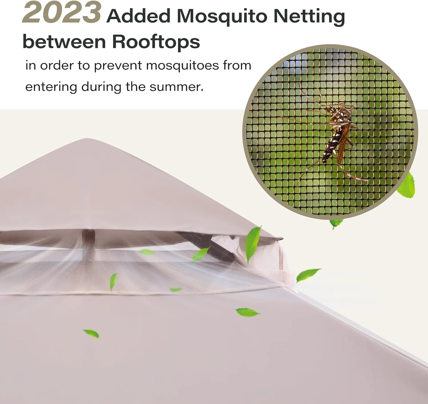 LAUSAINT HOME Outdoor Patio Gazebo 10'x10' with Expansion Bolts, Heavy Duty Party Tent & Shelter with Double Roofs, Mosquito Nettings and Privacy Screens for Backyard, Garden, Lawn, Khaki
