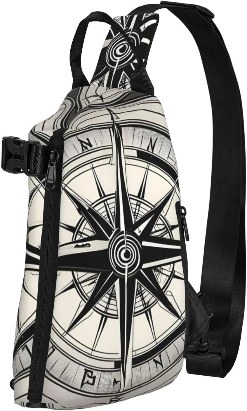 Law Of The Compass Navigation 1 Print Crossbody Backpack Casual Adjustable Bag Multifunctional Sling Backpack