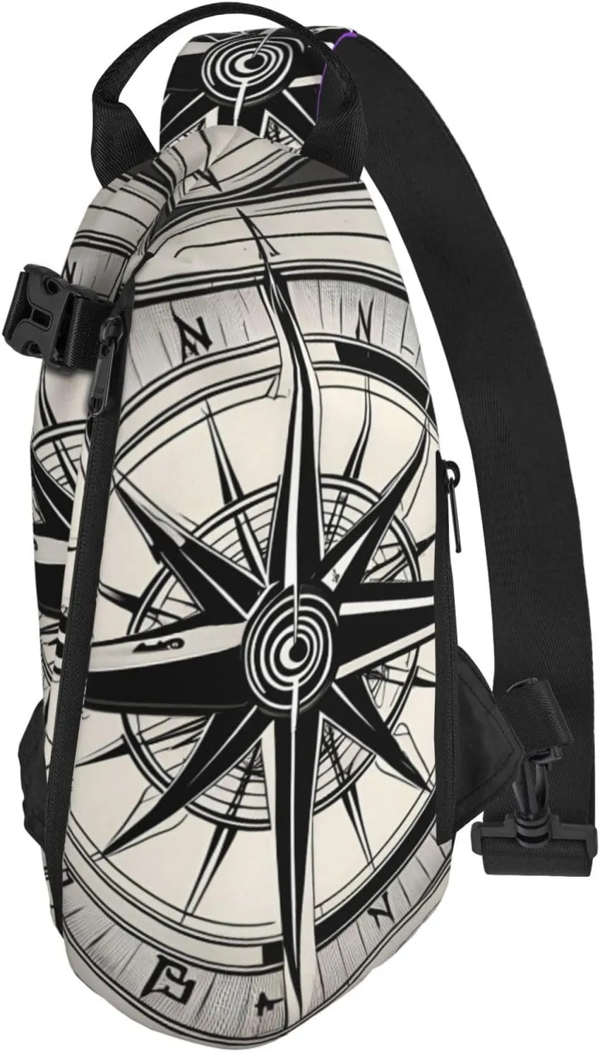 Law Of The Compass Navigation 1 Print Crossbody Backpack Casual Adjustable Bag Multifunctional Sling Backpack