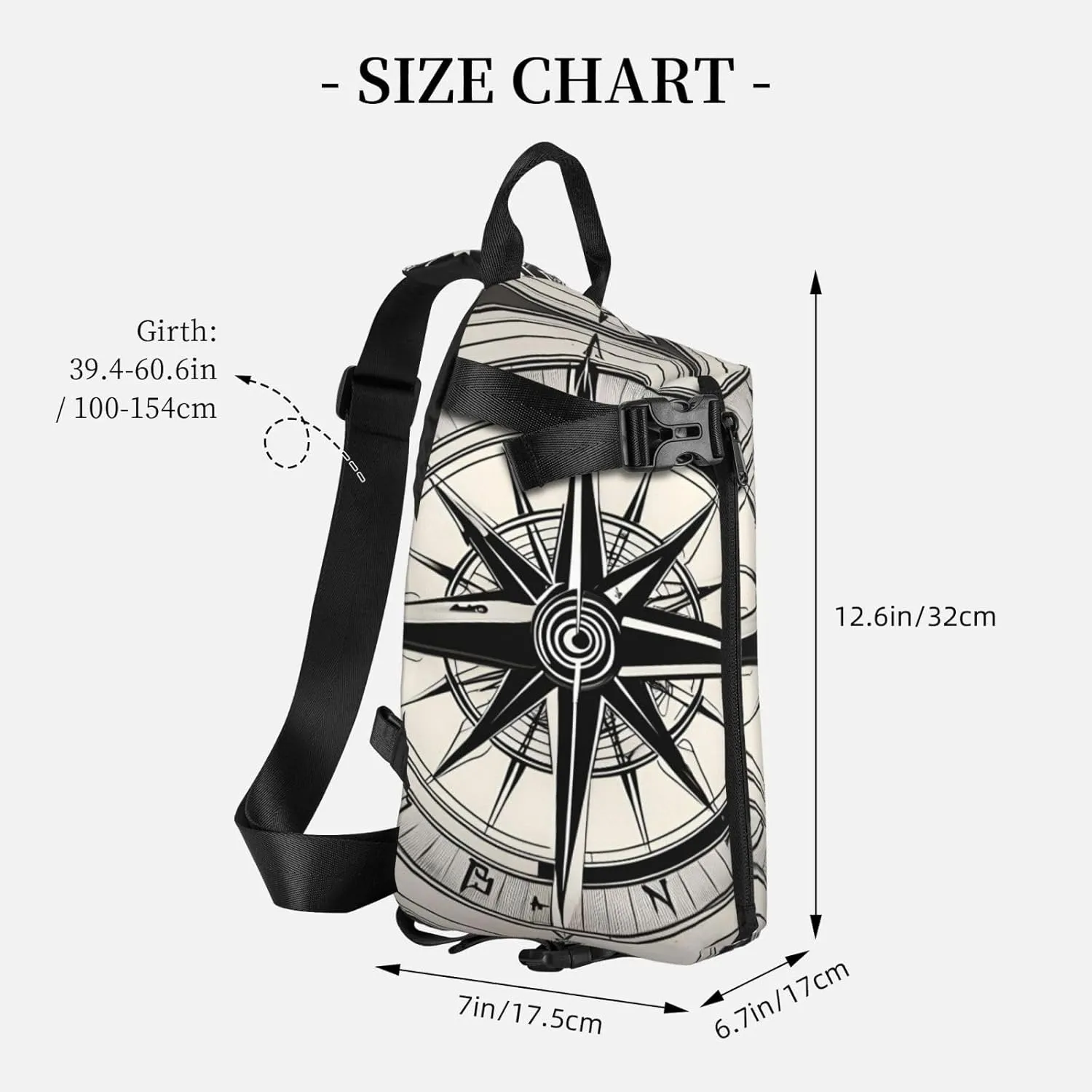 Law Of The Compass Navigation 1 Print Crossbody Backpack Casual Adjustable Bag Multifunctional Sling Backpack