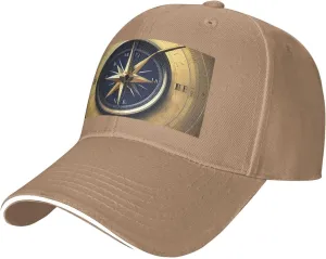 Law of The Compass Navigation Print Stylish Baseball Cap for Men,Golf Hat with Adjustable Back,Perfect Accessories for Men