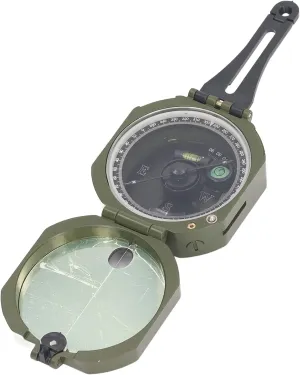 Lensatic Compass,Tactical Compass Molle,Multifunctional Compass High Accuracy Pointer Navigation Compass for Outdoor Adventure Camping Hiking Survival Zinc Alloy