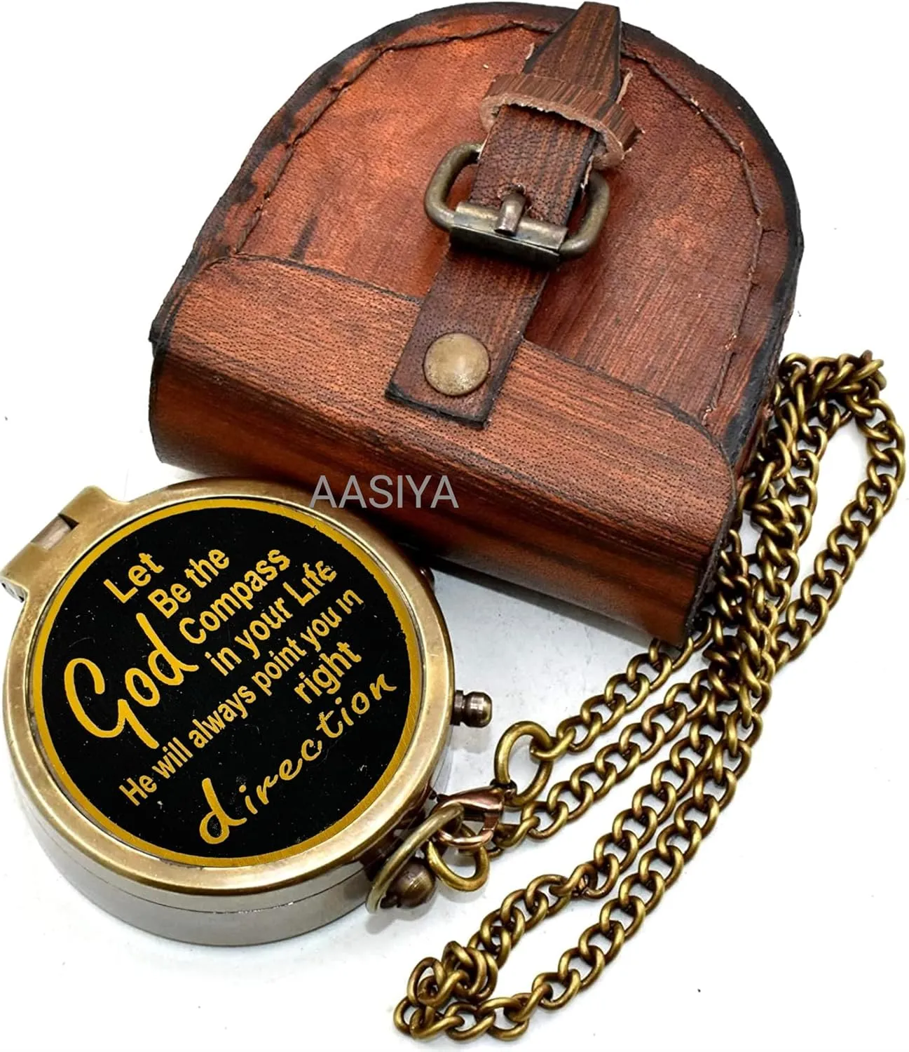 Let Be The Compass in Your Life Direction Antique Compass with Leather Case God Compass Unique Gift for Mom Birthday Gift Gift for Dad Gift for Friends Christmas Day Gift Compass