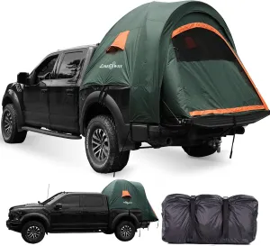 LIBERRWAY Truck Bed Tent, 6-6.5 FT Pickup Truck Tent with Rainfly and Waterproof PU2000mm Double Layer 2-Person Truck Tents for Camping Outdoor Traveling-Green