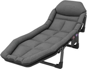 Lightweight Camping Cots 6 Speed Adjustable Backrest Folding Guest Bed with Mattress Camping Bed for Load 150kg Folding Bed