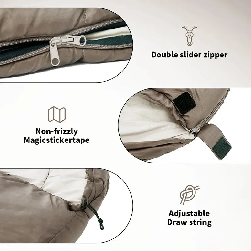 Lightweight Envelope-Type Polyester Sleeping Bag for Spring, Autumn, and Winter Camping