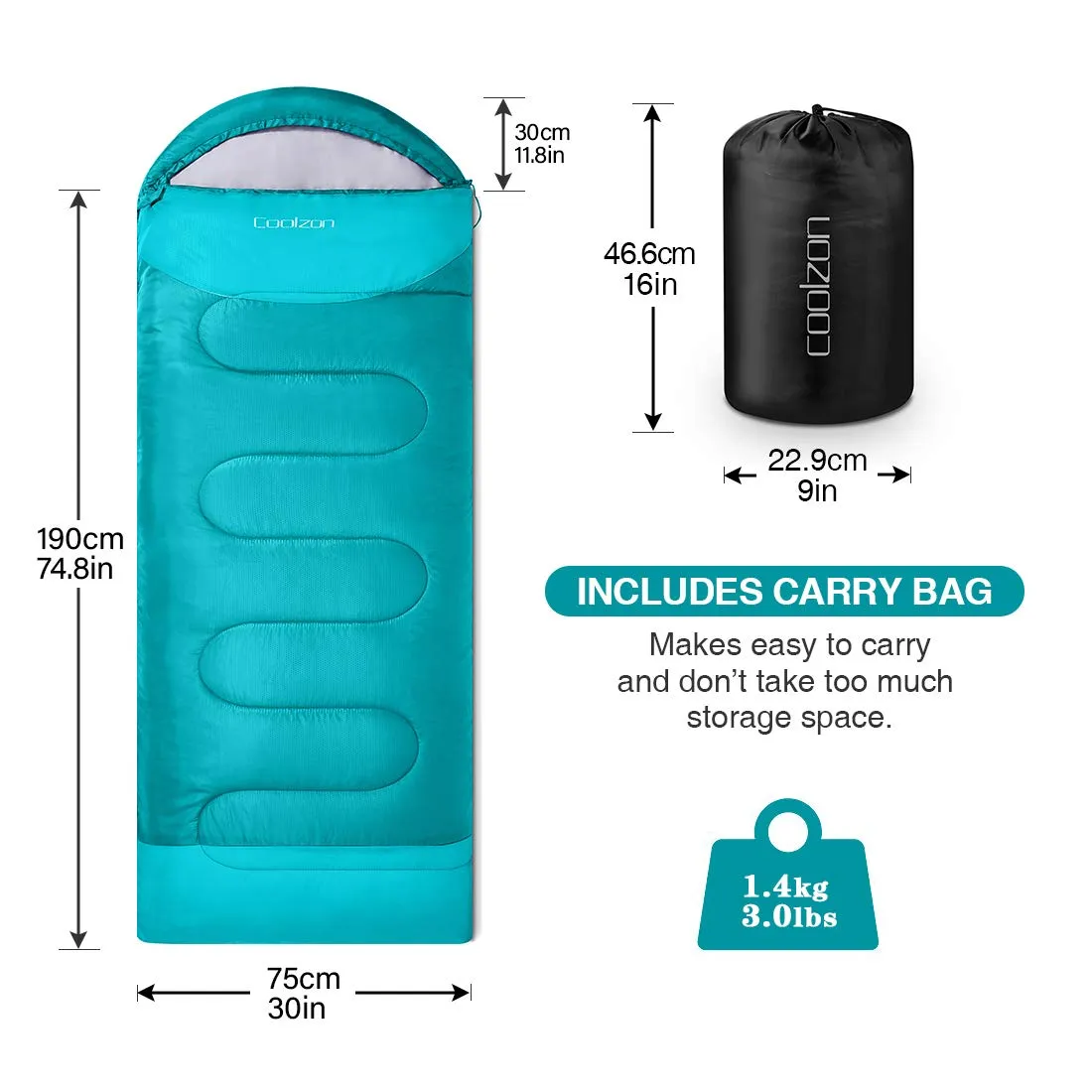 Lightweight Sleeping Bag - Blue