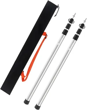 Lightweight Telescoping Awning Poles for RV/Rain Fly, Adjustable Length Aluminum Alloy Tent Poles with Silicone Feet Covers, Portable Camping Poles(Silver)