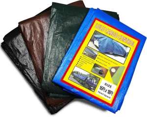 LLCC Heavy Duty 10 Mil Tarp, 16 x18 Ft Waterproof Poly Tarp, UV Resistant, Rip and Tear Proof with Grommets for Emergency Rain, Outdoor Camping, Windy Weather, 4 Pack