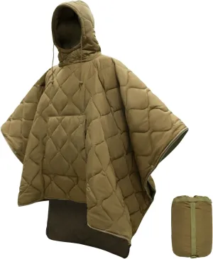 LOOGU Camo Blanket Waterproof Insulation Poncho Liner for Outdoor Camping, Hiking, Hunting, Survival, Backpacking, Picnicking