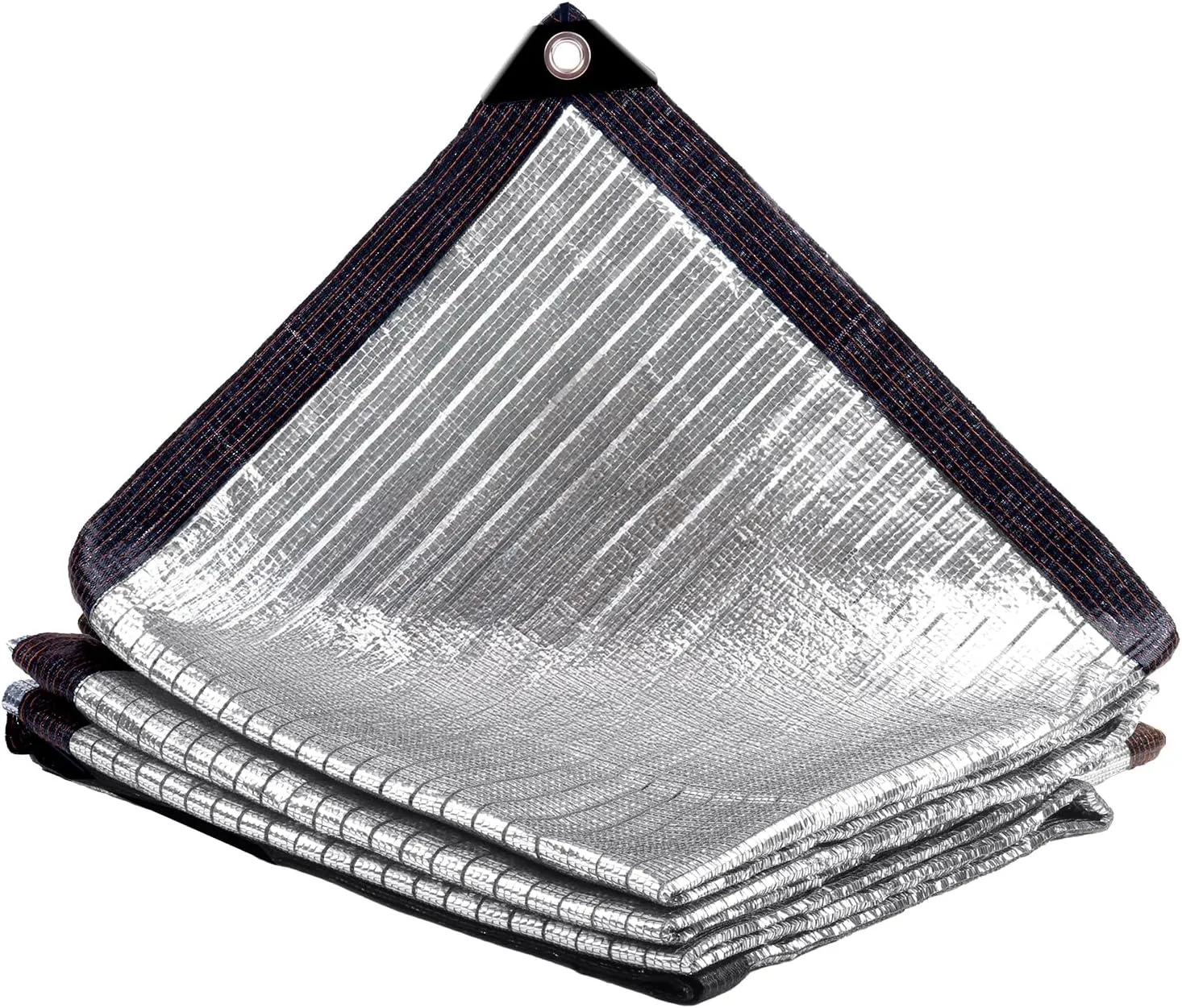 LOVE STORY 85% 8x10FT Aluminum Shade Cloth Reflective Sun Shade Cover Silver Tarp with Grommets for Car Garden Patio Kennel