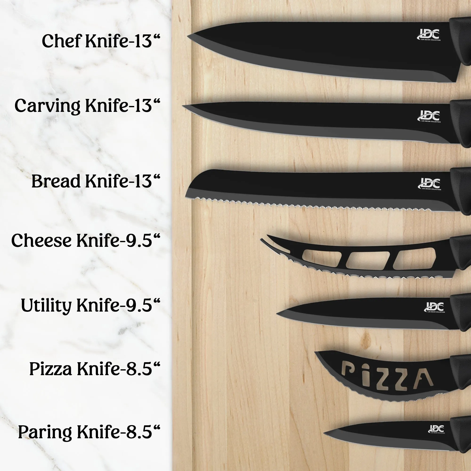Lux Decor Collection Kitchen Knife Set Ultra Sharp Stainless Steel Knives Set